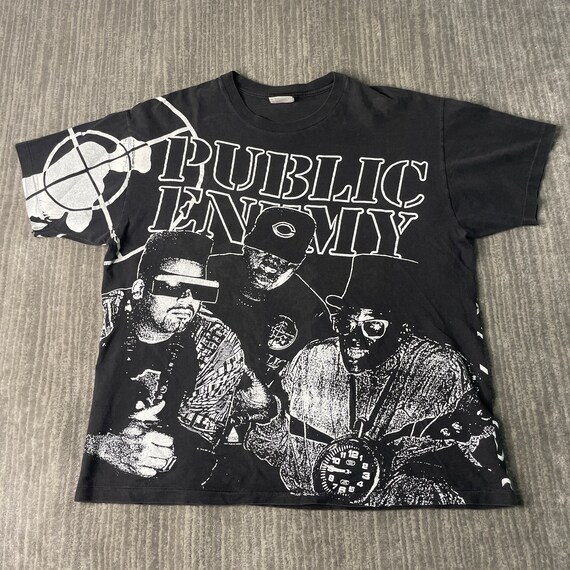 Vintage 90s Public Enemy All Over Print Hip Hop Rap Music 1990s 