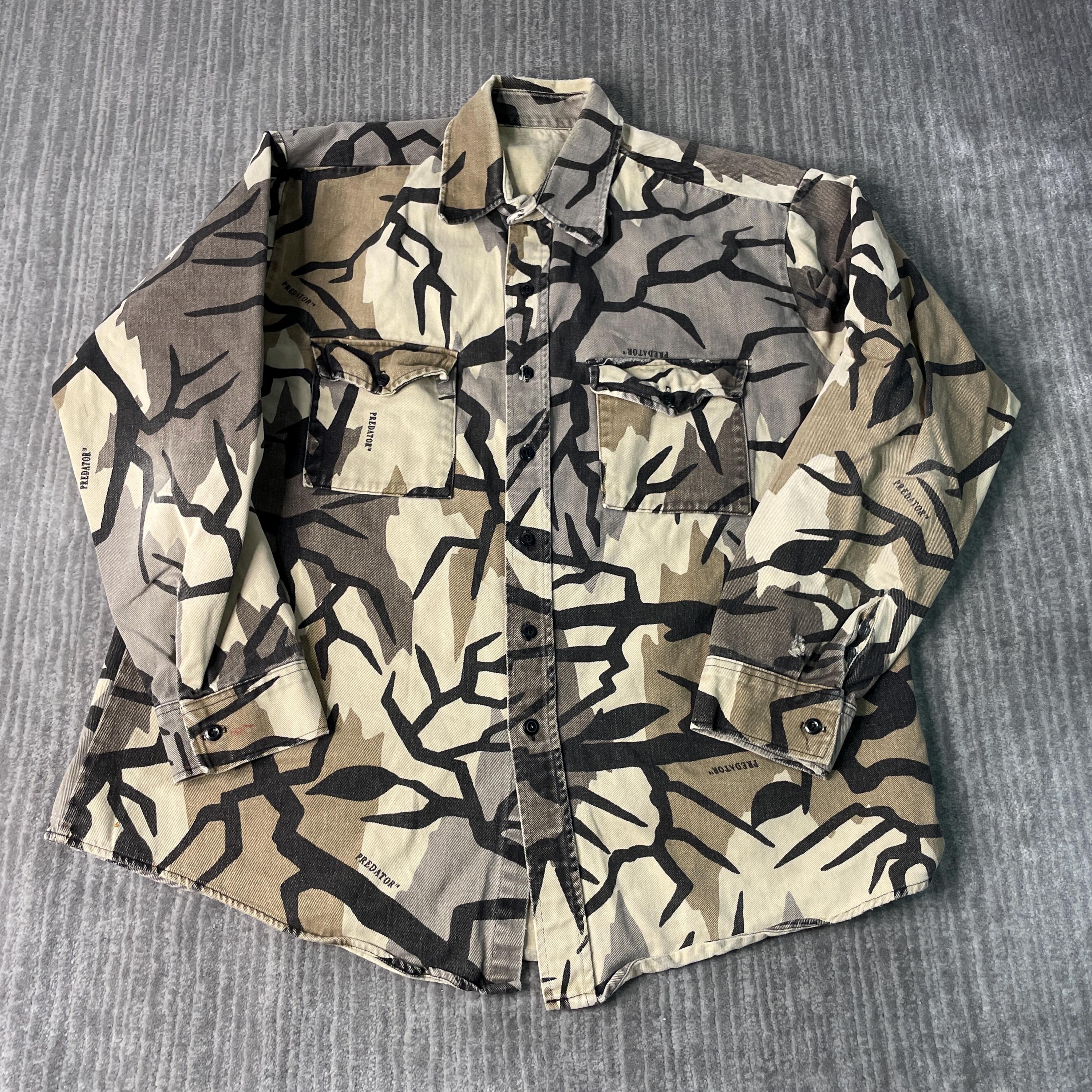 Chemise vintage Predator camouflage homme grande taille boutonnée