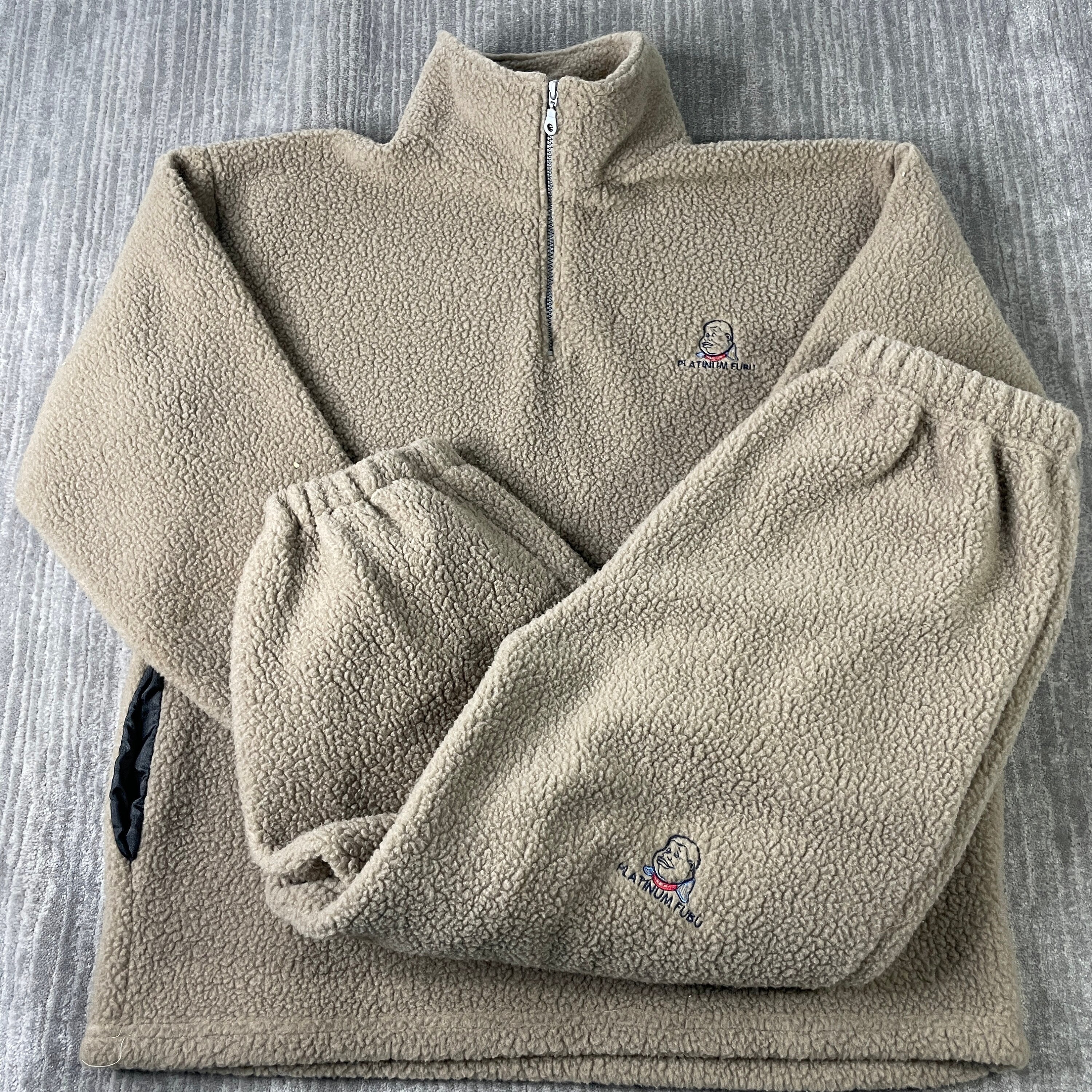 Cartoon Mens - Vintage Tan Streetwear 90s Etsy Hop Suit Piece Fall Large Two Y2K Fleece Urban R15 Extra Fat Winter Hip Platinum Fubu Albert Set