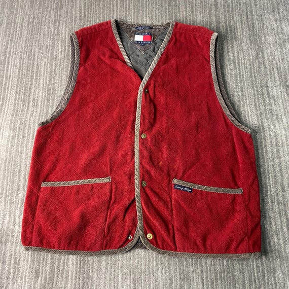 Vintage 2000s Tommy Hilfiger Two Pocket Fleece Material Basic 