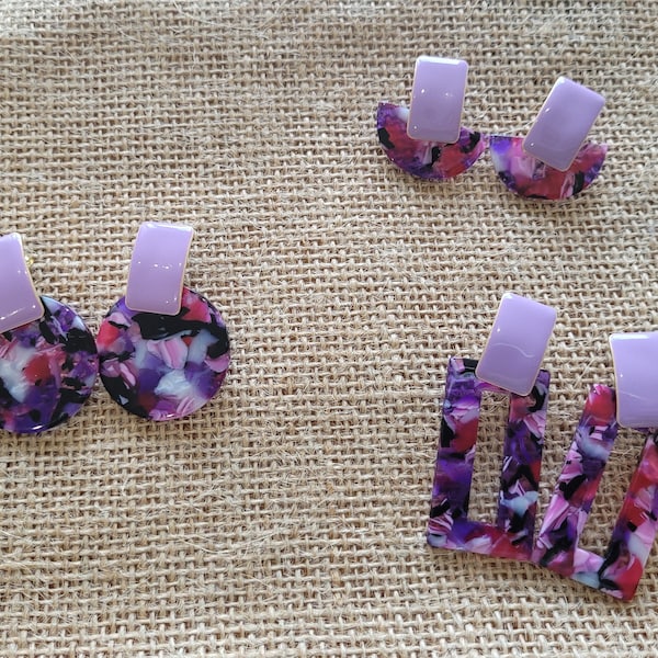 Alda, boucles d'oreilles violettes