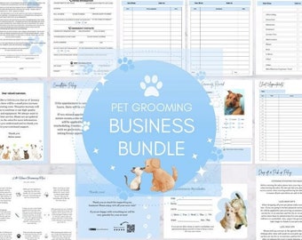 Dog/Pet Grooming Business Bundle, Pets Grooming Forms, Pet Grooming Business, Dogs/Cats Grooming Contract, Editable, Templates