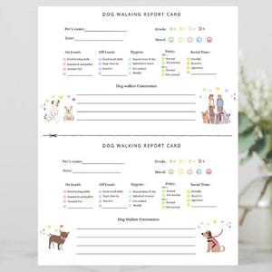 Plantilla de informe de paseador de perros, informe de paseador de perros, informe de paseador de perros