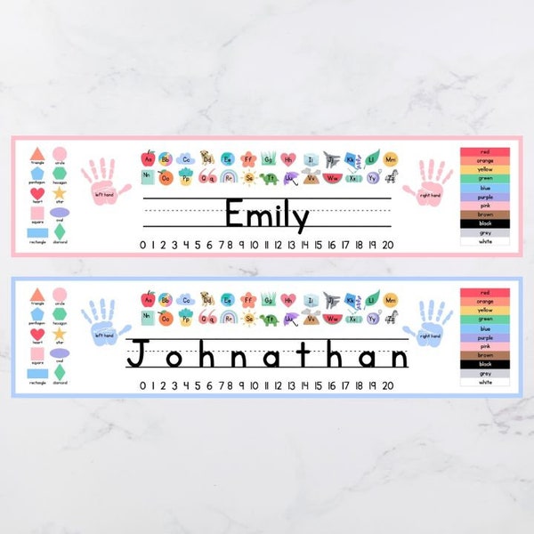 Editable Desk Nameplates, Classroom Desk Labels, Back To School, Teacher Organization, Student Name tags, Alphabet Number Desk Strip