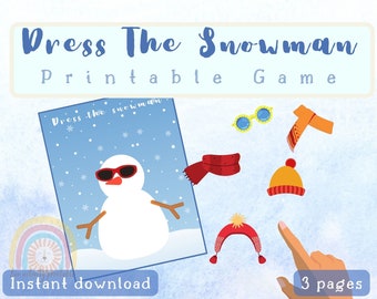 Dress The Snowman Printable Game | Winter Activity for Kids | Learning Binder | Homeschool Activity | Preschool Printable