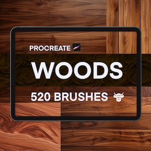 Procreate Wood Brush Set: 520 Wood Texture Brushes for iPad (Digital Download)
