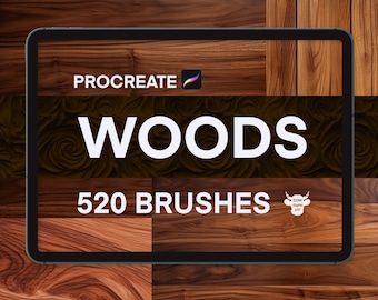 BROSSE EN BOIS PROCREATE,The best 520,Pinceau pour texture de bois Procreate,Fond de grain de bois Procreate,Ensemble de brosses en bois pour iPad,Pinceaux en bois numériques