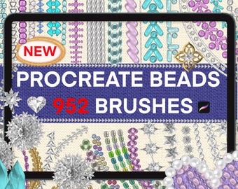 Pinceles para cuentas 3D de Procreate, pincel para perlas, pincel para abalorios de Procreate, pincel para joyería de Procreate, diamantes, lentejuelas, cristales, pincel para collares.