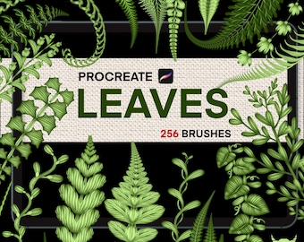Conjunto de pinceles de follaje para Procreate: 256 pinceles de arte inspirados en la naturaleza (descarga digital)