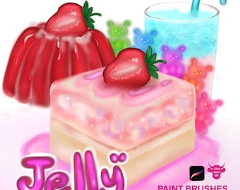 Set di pennelli Procreate Jelly Art: pittura morbida, disegno al tratto, schizzo (download digitale)
