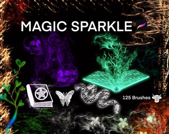 Pinceles Magic Sparkle para Procreate: Set de 125 pinceles (Descarga digital)