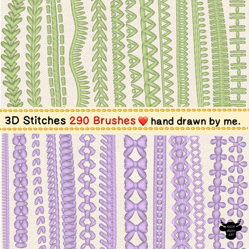 Realistische Stickpinsel für Procreate, Digitales Kunstset für Procreate, iPad-Pinselset, Stickpinsel für Procreate, Stickpinsel für Procreate Bild 10