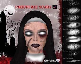 Conjunto de pinceles de terror para Procreate: Horror, Herida, Cicatriz, Piel de Monstruo (130 pinceles) (Descarga digital)