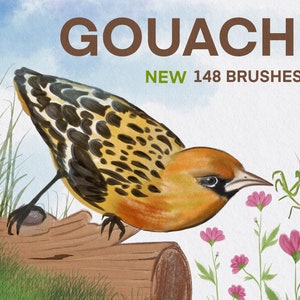 Gouache Brushes for Procreate: Realistic Paper Painting (Digital Download)