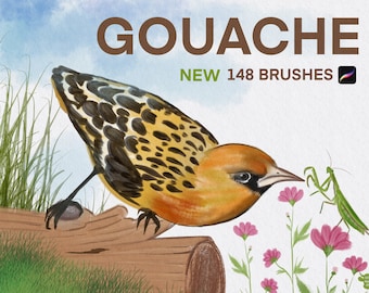 Gouache Brushes for Procreate: Realistic Paper Painting (Digital Download)