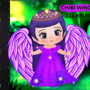 Pędzle do skrzydeł anioła procreate, skrzydła procreate, skrzydła anime do procreate, znaczek skrzydła chibi procreate, skrzydła anioła procreate, rysunek ręczny