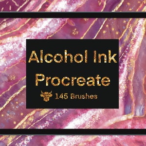 Procreate alcohol brushes,Alcohol ink brushes,Procreate Alcohol ink brushes,Procreate fluid art brushes,Procreate brushes gold,Glitter brush