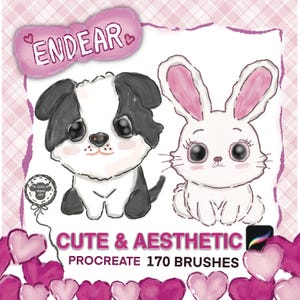 Pinceles pastel Procreate, dibujos estilo Kawaii Procreate, pinceles lindos Procreate, conjunto de pinceles Kawaii para ilustraciones, pincel de dibujos animados Procreate,