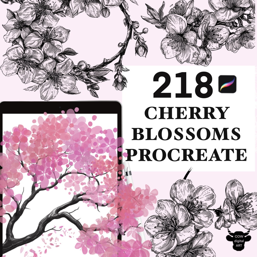 Sakura Procreate Stamps: Cherry Blossom Brush Set (digital Download) - Etsy