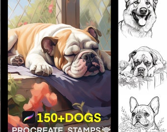 150+ Dog Breed Stamps for Procreate: Illustration Brushes (Digital Download)