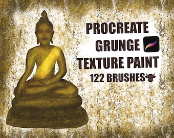 Set di pennelli Grunge per Procreate: 122 pennelli con texture, effetto invecchiato, effetto crepato (download digitale)