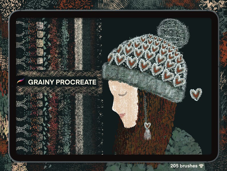 Grain Texture Procreate Brushes: Vintage Shader Brush Set (digital ...