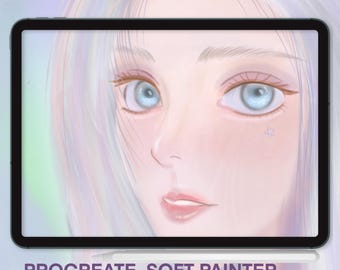 Procreate Soft Anime Brushes: Shading & Sketch Tools, Smooth Painter (Digital Download-BrushSet )