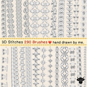 Realistische Stickpinsel für Procreate, Digitales Kunstset für Procreate, iPad-Pinselset, Stickpinsel für Procreate, Stickpinsel für Procreate Bild 12