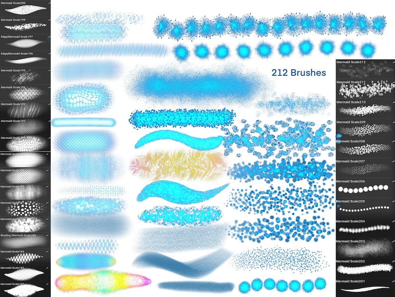 Procreate Mermaid Scale Brushesmediterranean Procreate scale Etsy