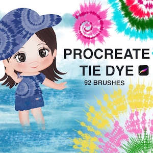 Tie Dye Procreate Brushes: 92 Brush Set, Stamps, Texture (Digital Download)