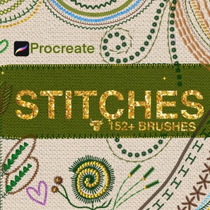 PROCREATE STITCHES BRUSH,Embroidery Procreate brush,Stitch brush,Faux Embroidery,Procreate Cross Stitches,Gold Thread Stitch,Sewing Brush