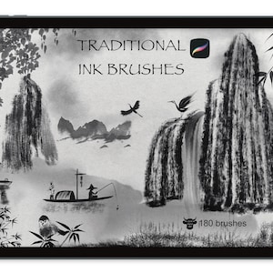 PENNELLI SUMIE PROCREATE, Inchiostro Procreate, Set di pennelli per inchiostro tradizionale, Asia Procreate, Pennello giapponese, Timbri asiatici, Penna digitale a inchiostro cinese