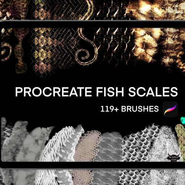 FISH SCALE PROCREATE brushes,Scale procreate brushes,Procreate Gold scale brush, Mermaid scale procreate brush,Procreate texture scale