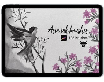 Set de pinceles Asia Ink para Procreate: Sumi-e, tinta china (descarga digital)