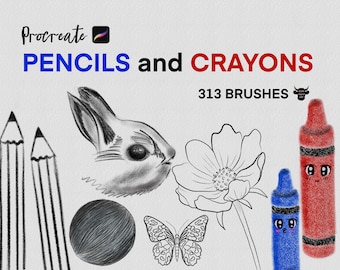 Paquete de pinceles de lápices y ceras para Procreate (descarga digital)