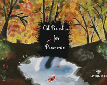 Conjunto de pinceles realistas para pintura al óleo para Procreate (descarga digital)