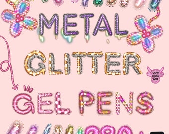 Pinceles de gel con purpurina para Procreate: Metal, Lámina, Bokeh (Descarga digital)