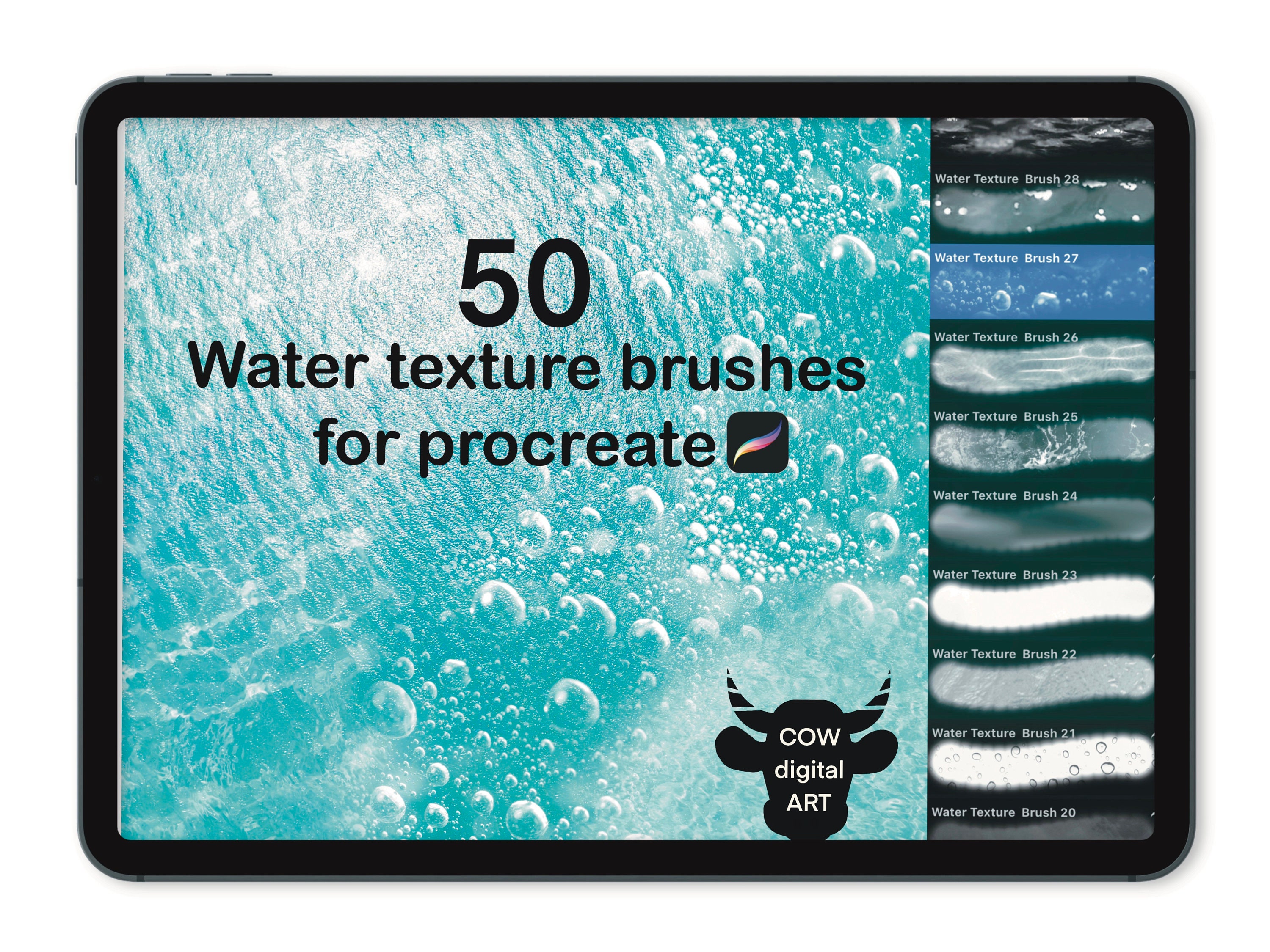 Water texture procreate brush procreate brush water water Etsy