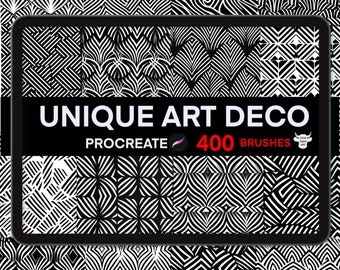 Pinceles Art Déco para Procreate: Patrones geométricos (Herramientas de arte digital)
