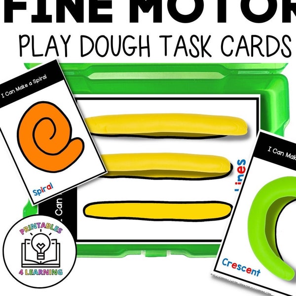 Fine Motor Play Dough Task Cards