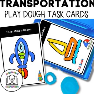 Transport-Knete-Aufgabenkarten