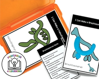 Dinosaurier Knete Aufgaben Karten - Druckbare Kinder Knete Matten | Sofortiger digitaler Download
