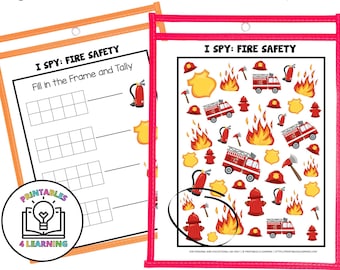 I Spy Game: Fire Fighters - Printable Kids Activity Instant Digital Download