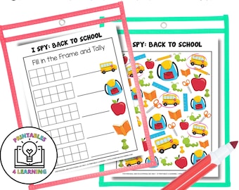 I Spy Game: Back to School - Printable Kids Activity Instant Digital Download