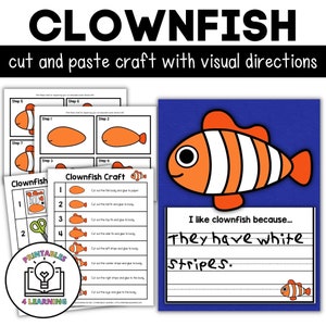 Printable Clownfish Cut and Paste Craft - Instant Digital Download