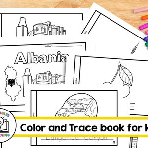Albania Color and Trace Book for Kids - Etsy