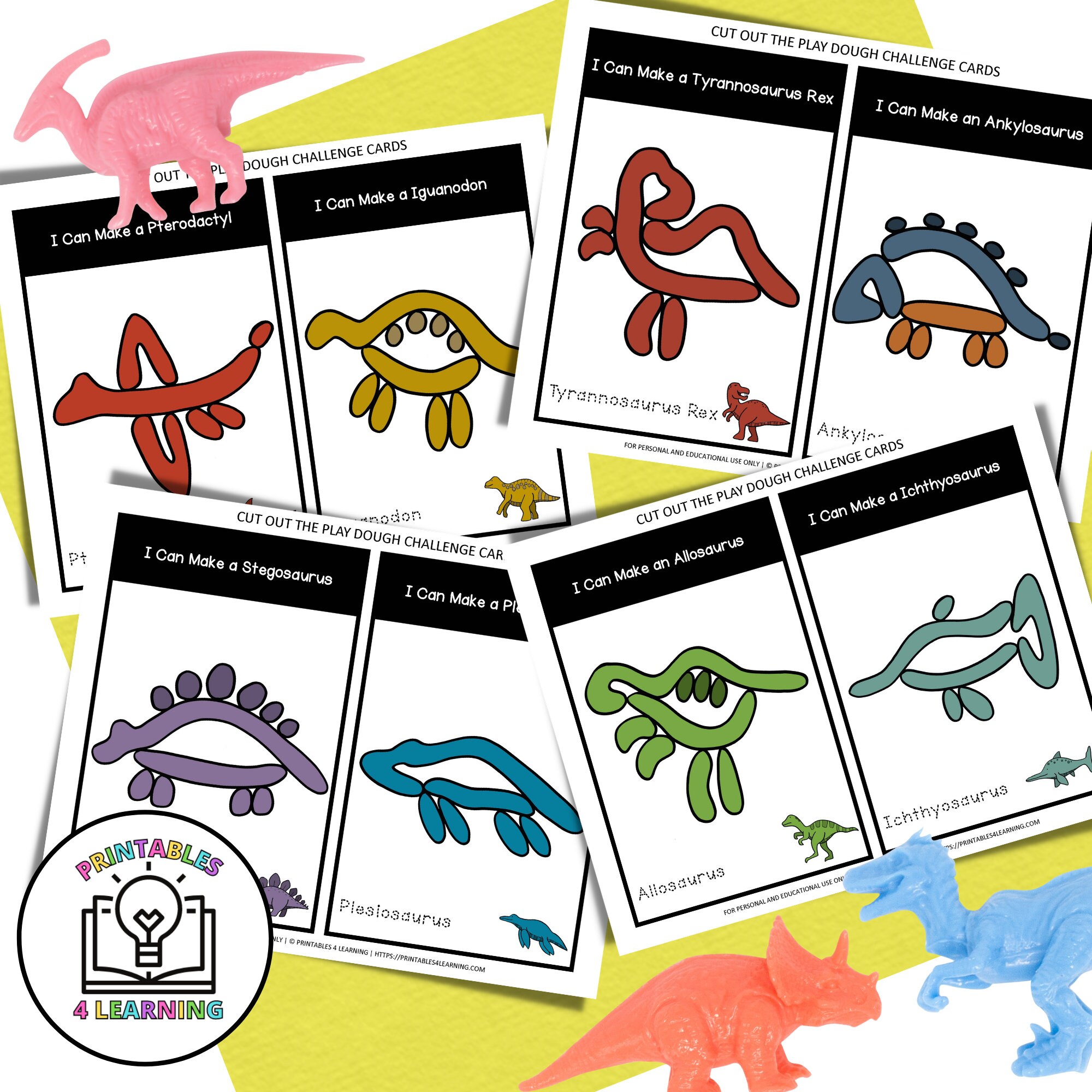 Dinosaurs Play Dough Task Cards - Printable Kids Play Dough Mats | Instant Digital Download - Etsy dinosaurs-play-dough-task-cards-printable-kids-play-dough-mats-instant-digital-download-etsy
