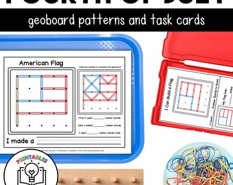 Fourth of July Geoboards | Task Cards and Full Mat Geoboard Activities