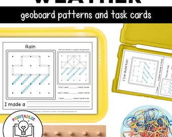 Weather Geoboards | Task Cards and Full Mat Geoboard Activities