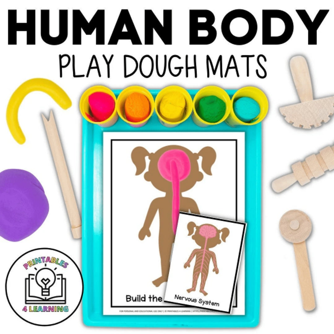 Human Body Play Dough Mats Printable Kids Activity Instant Digital 
